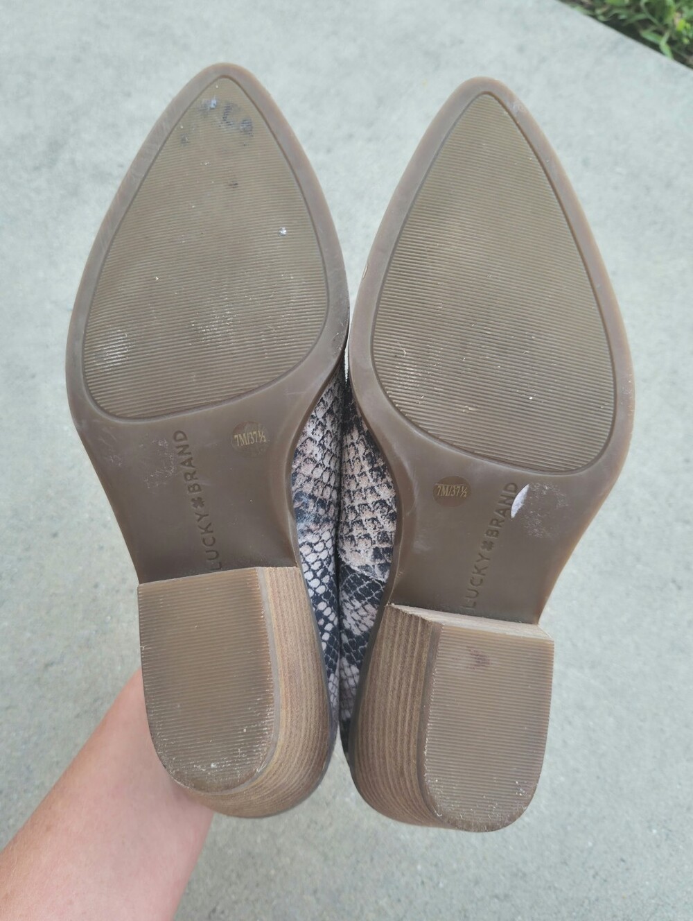NEW Lucky Brand Snakeskin Leather Ankle Booties Size 7M - Picture 8 of 10